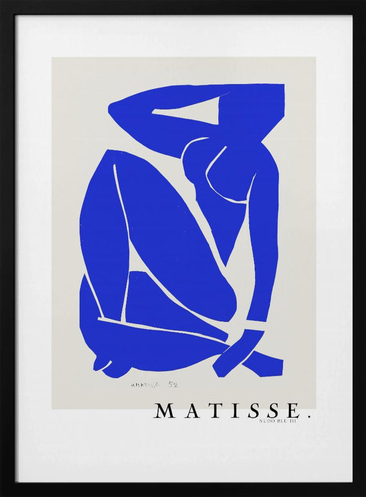 Artwork  Nudo Blu III 1952 Boarder 36X48-inches