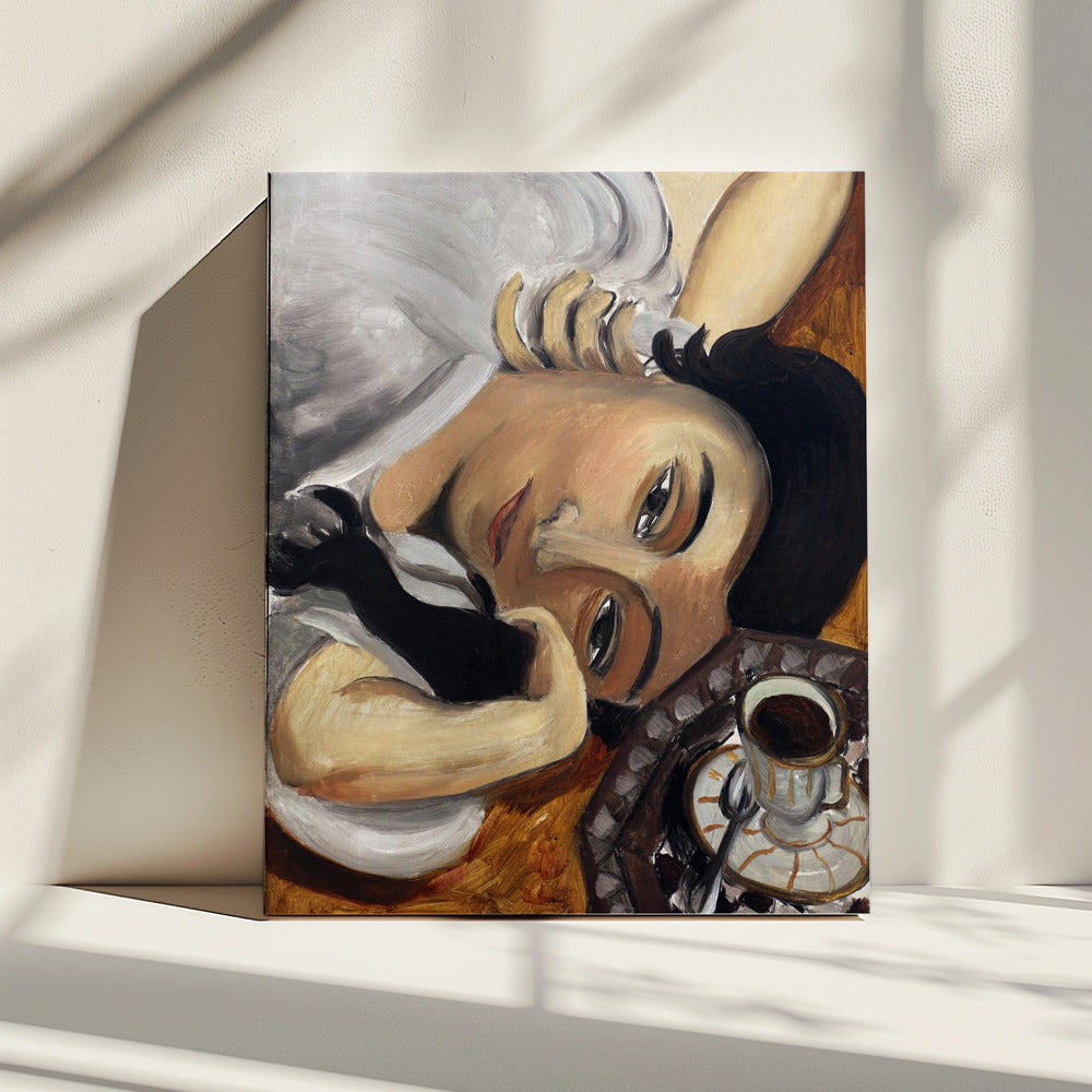 Artwork  Lorette Con Una Tazza Di Caffe 1916 24X36-inches