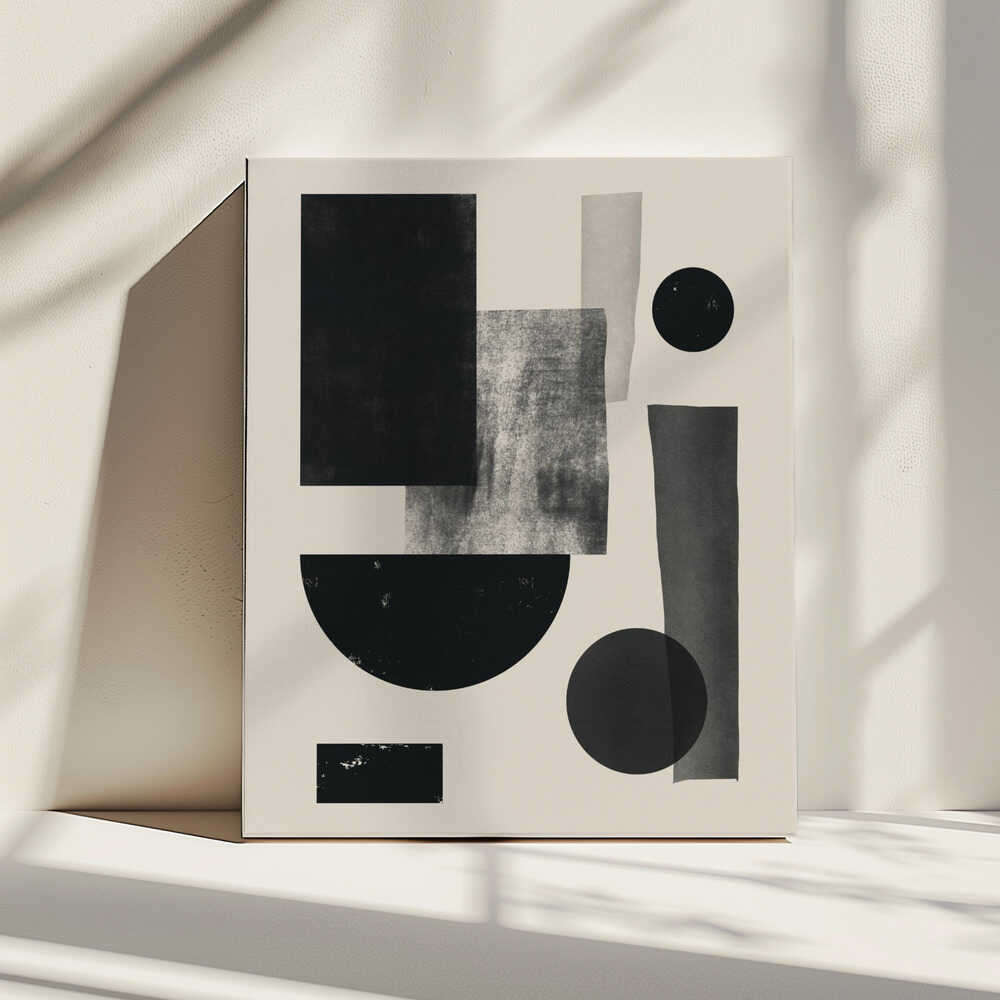 Wall art Black geometry collage