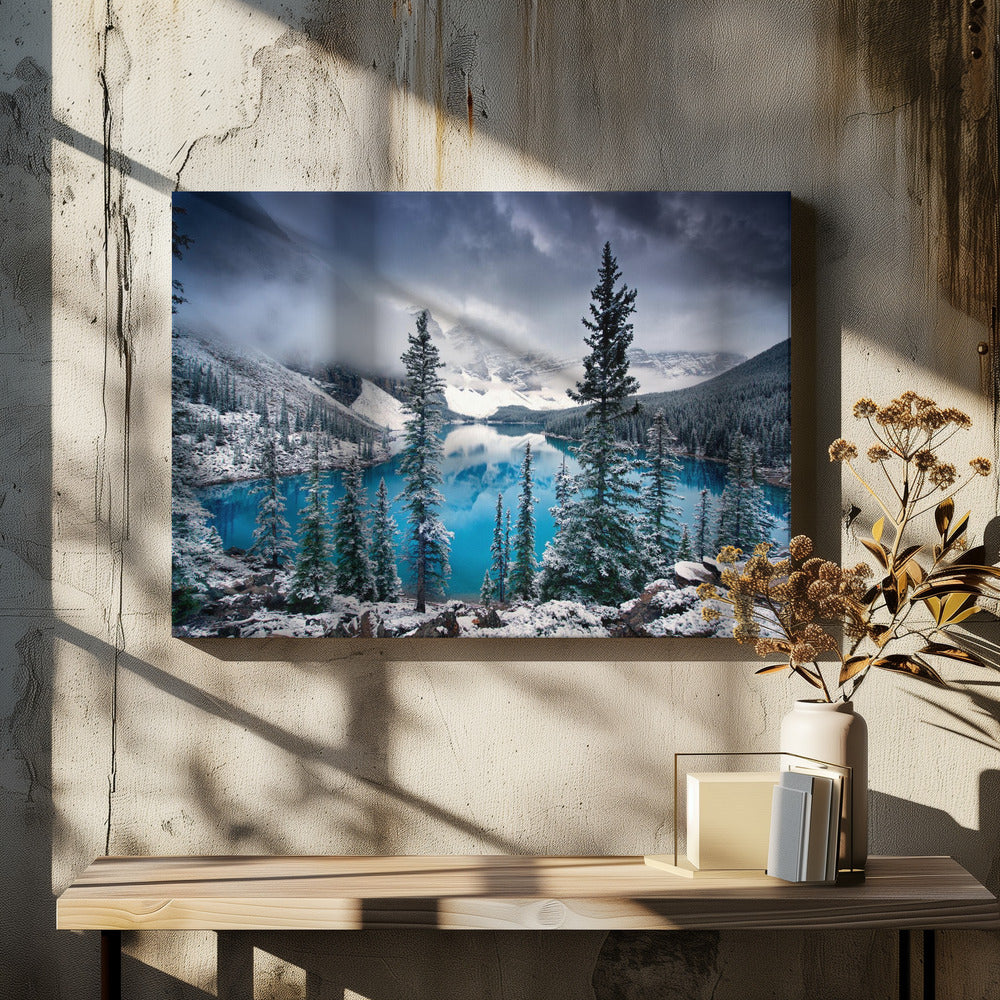 Artwork Morning blues48X36inches- Black Frame