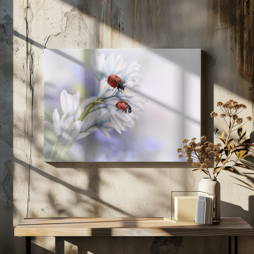 Artwork Ladybirds48X36inches- Black Frame