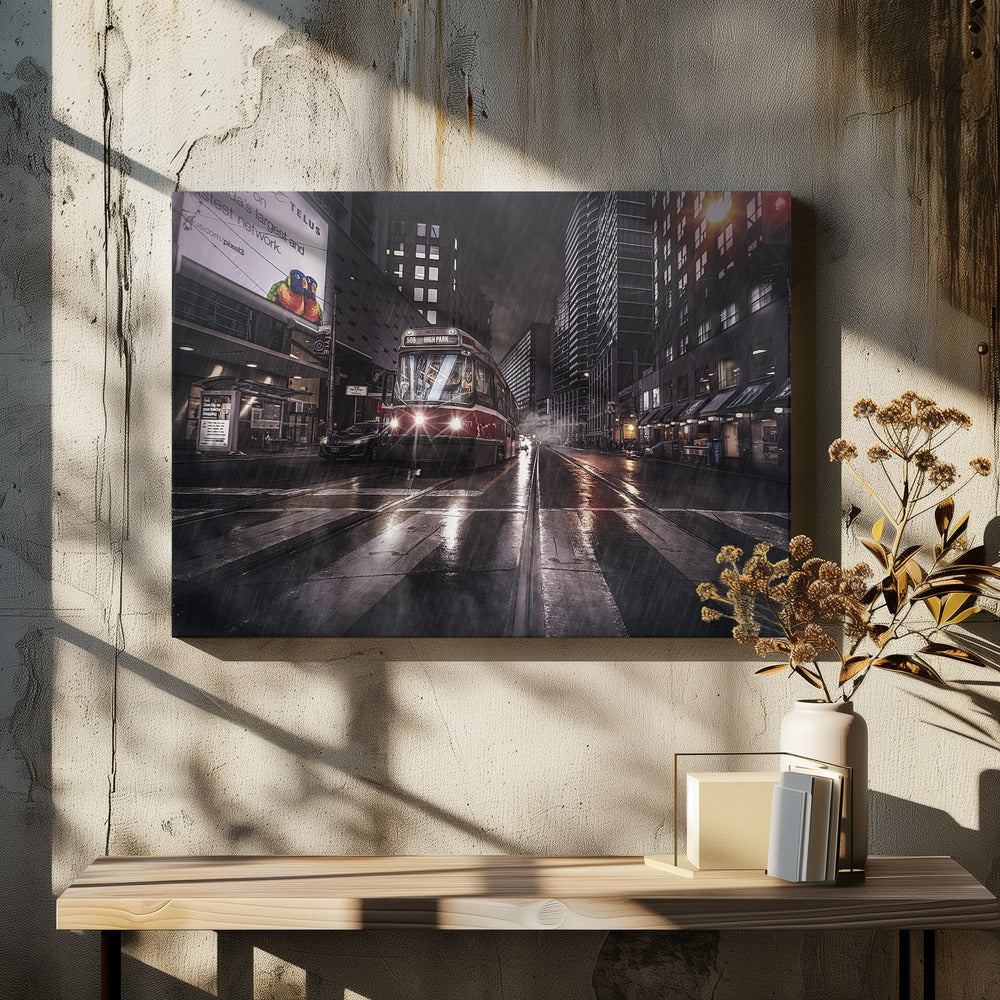 Street Stories - Toronto Wall Artwork In White Floating Frame