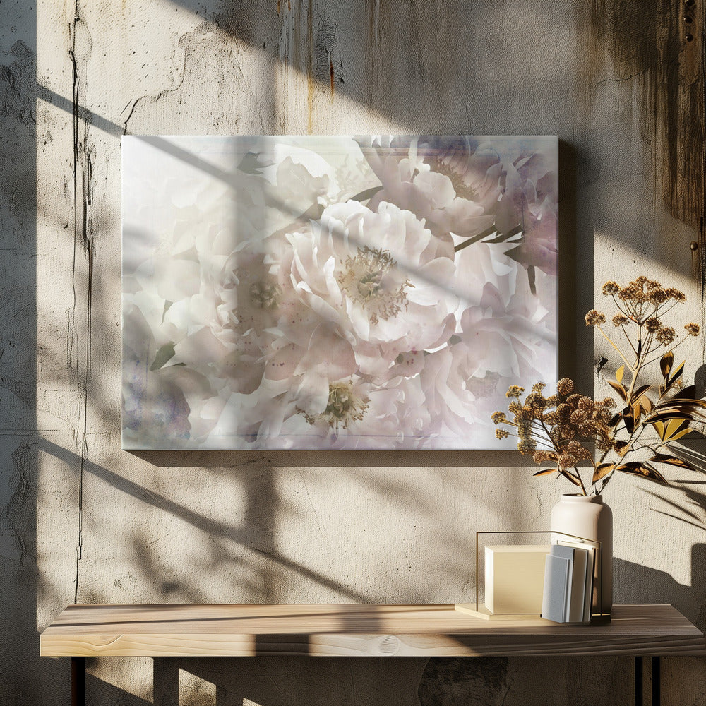  Ombre033flower Wall Artwork In White Floating Frame