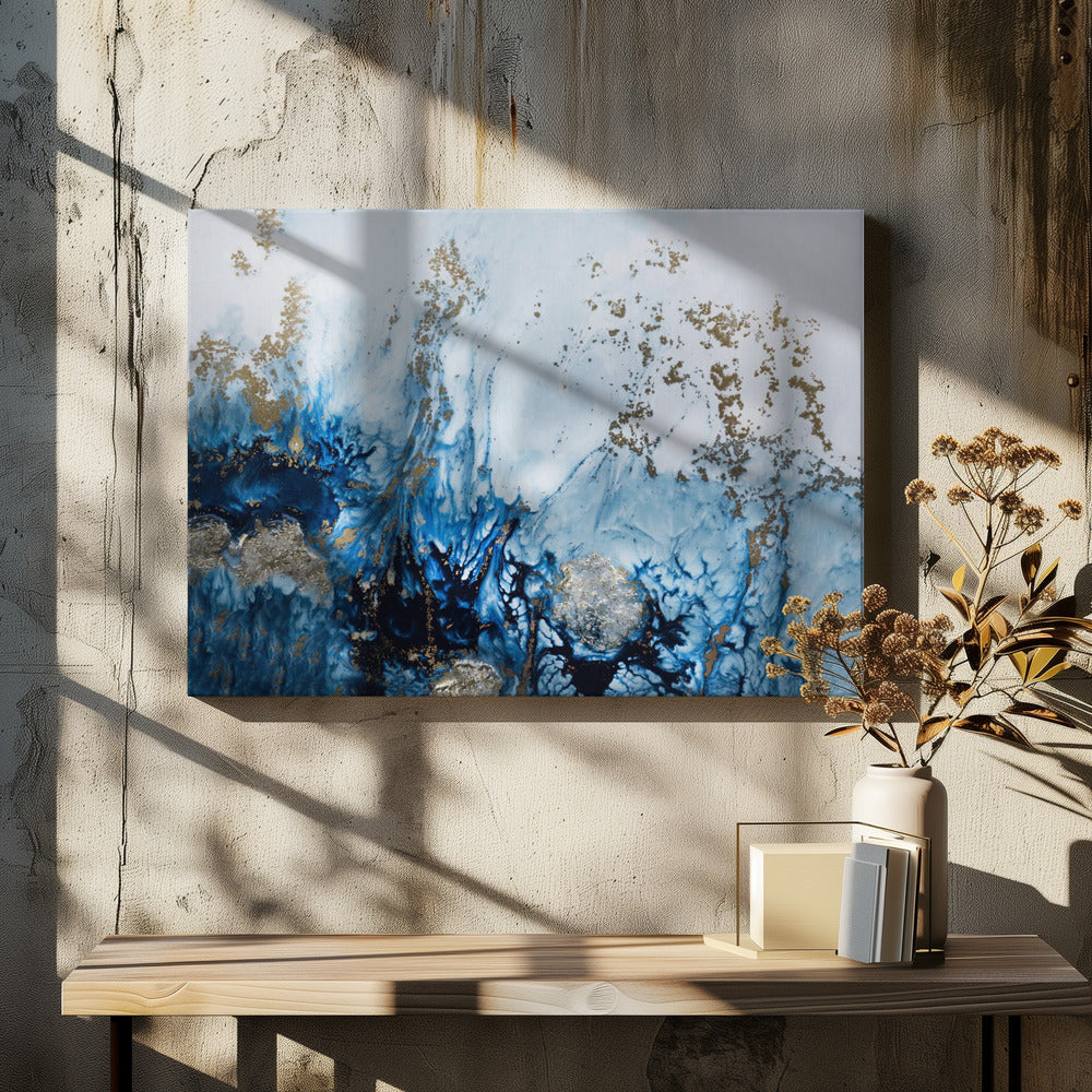   Gently Drifting Wall Artwork In White Floating Frame