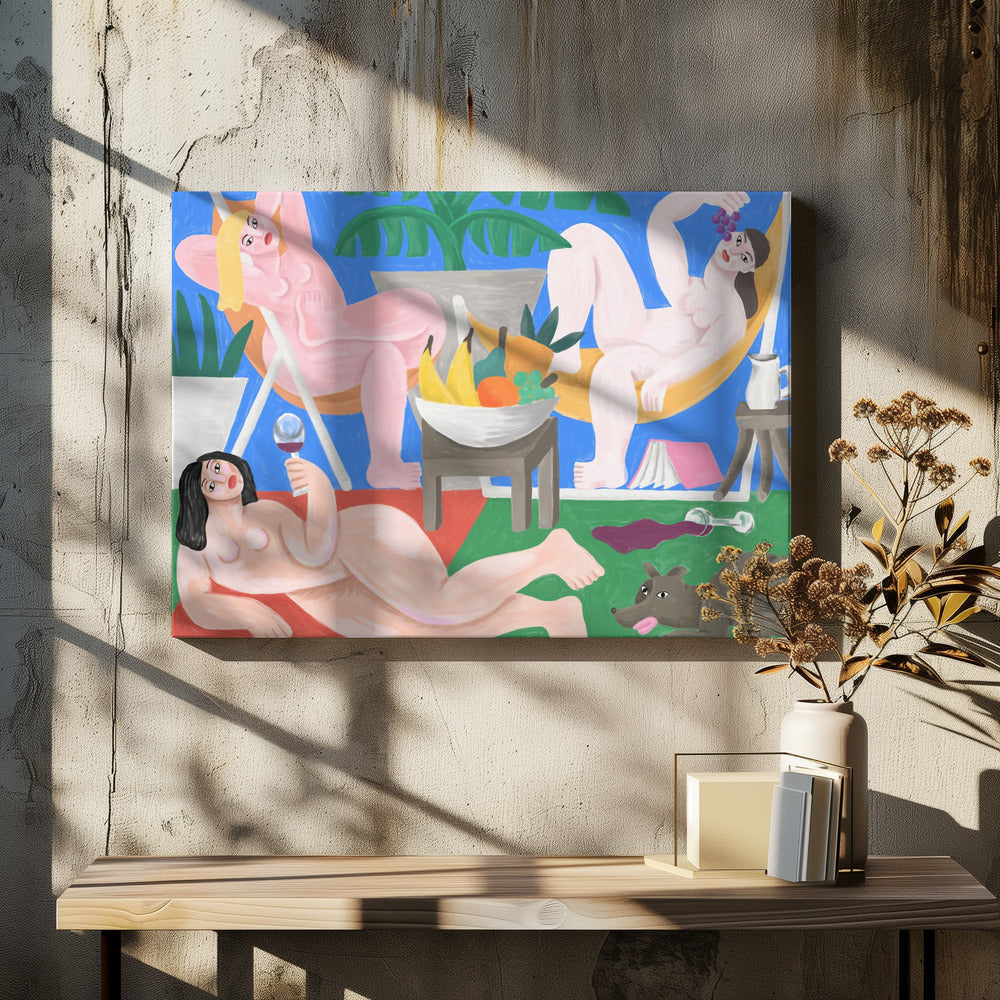  Le Pique Nique Wall Artwork In White Floating Frame