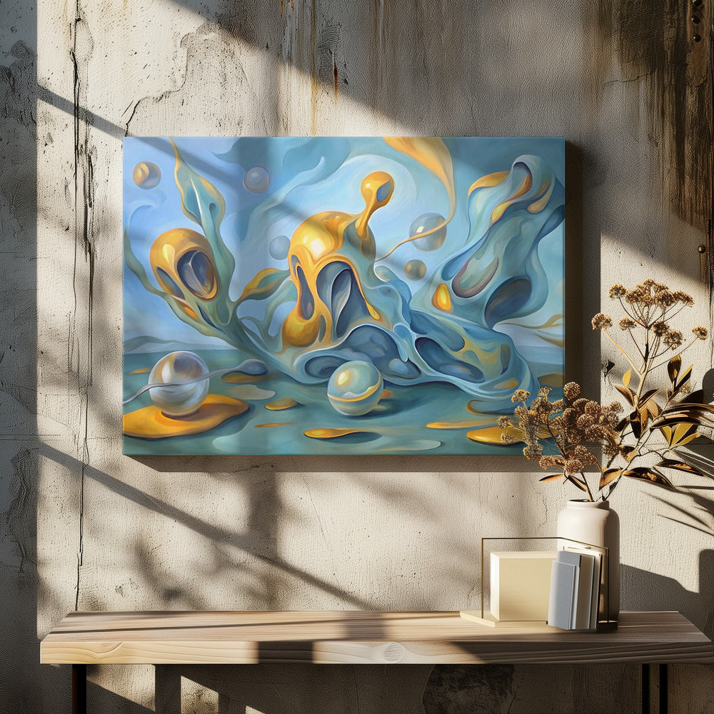 Artwork Liquid Dreamscape48X36inches- Black Frame