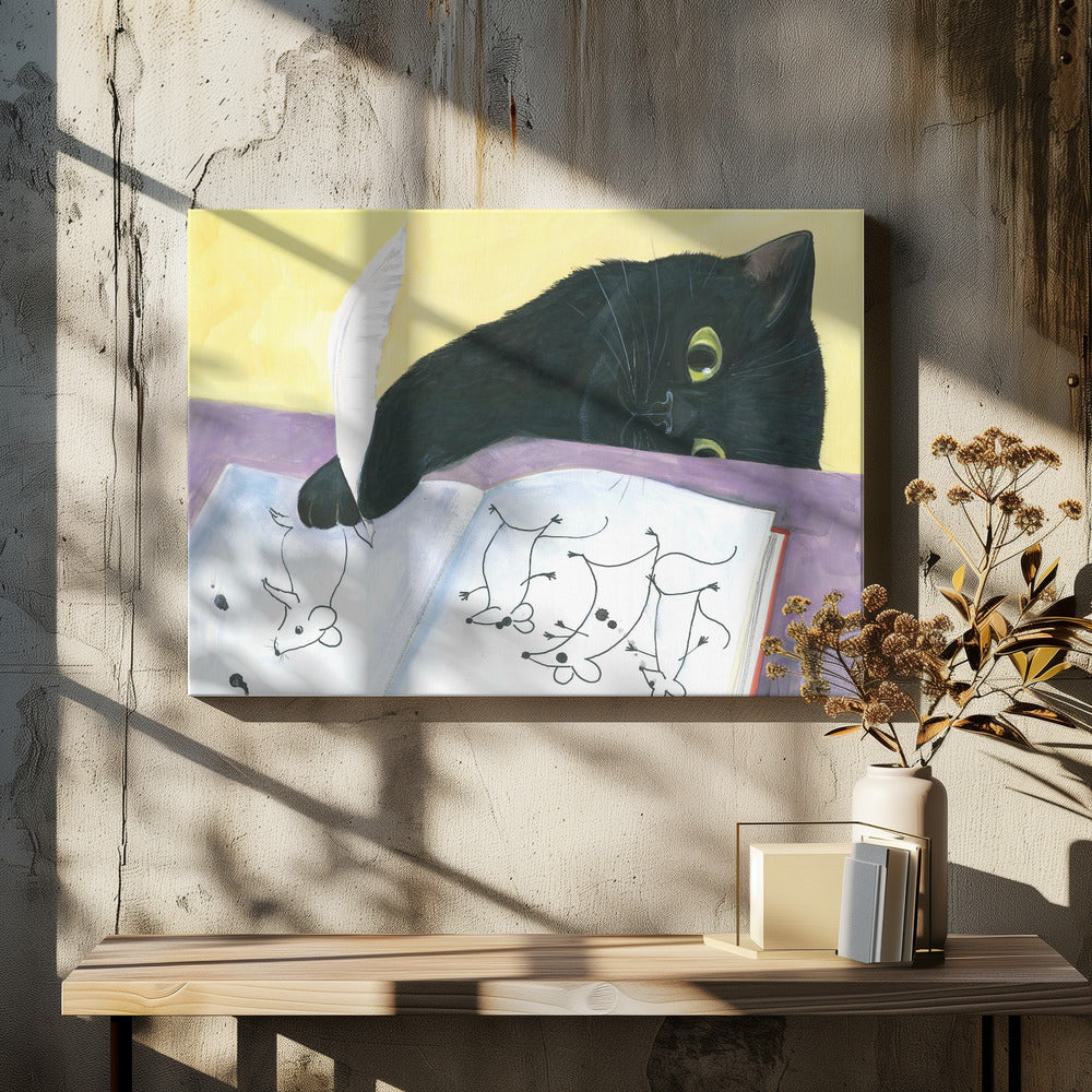 canvas prints Feline Imagination48X36inches- Black Frame