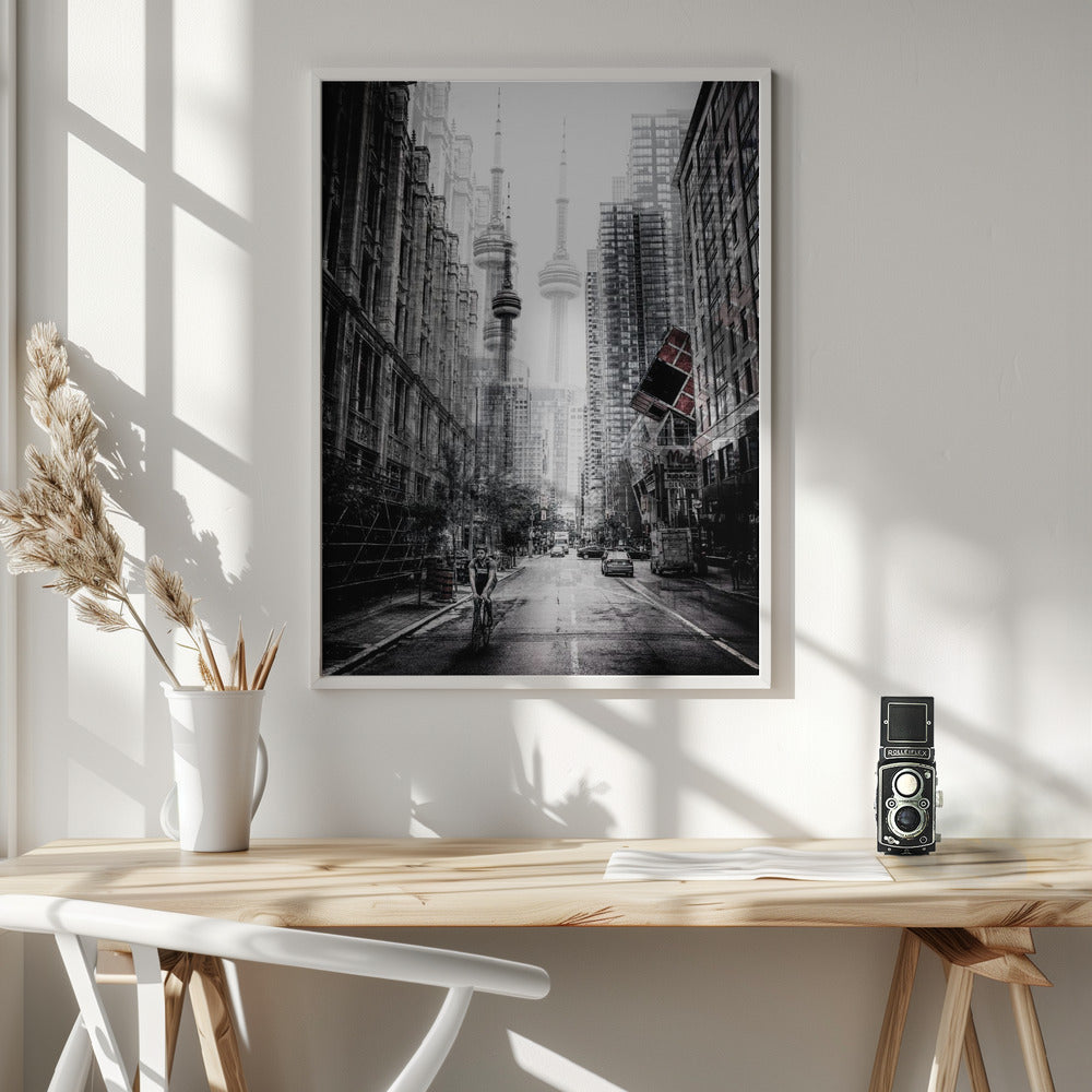  on the streets of Toronto Wall Artwork In White Floating Frame