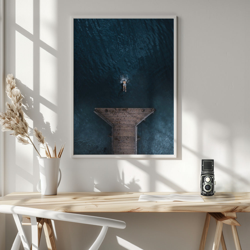  JUMP Wall Artwork In White Floating Frame
