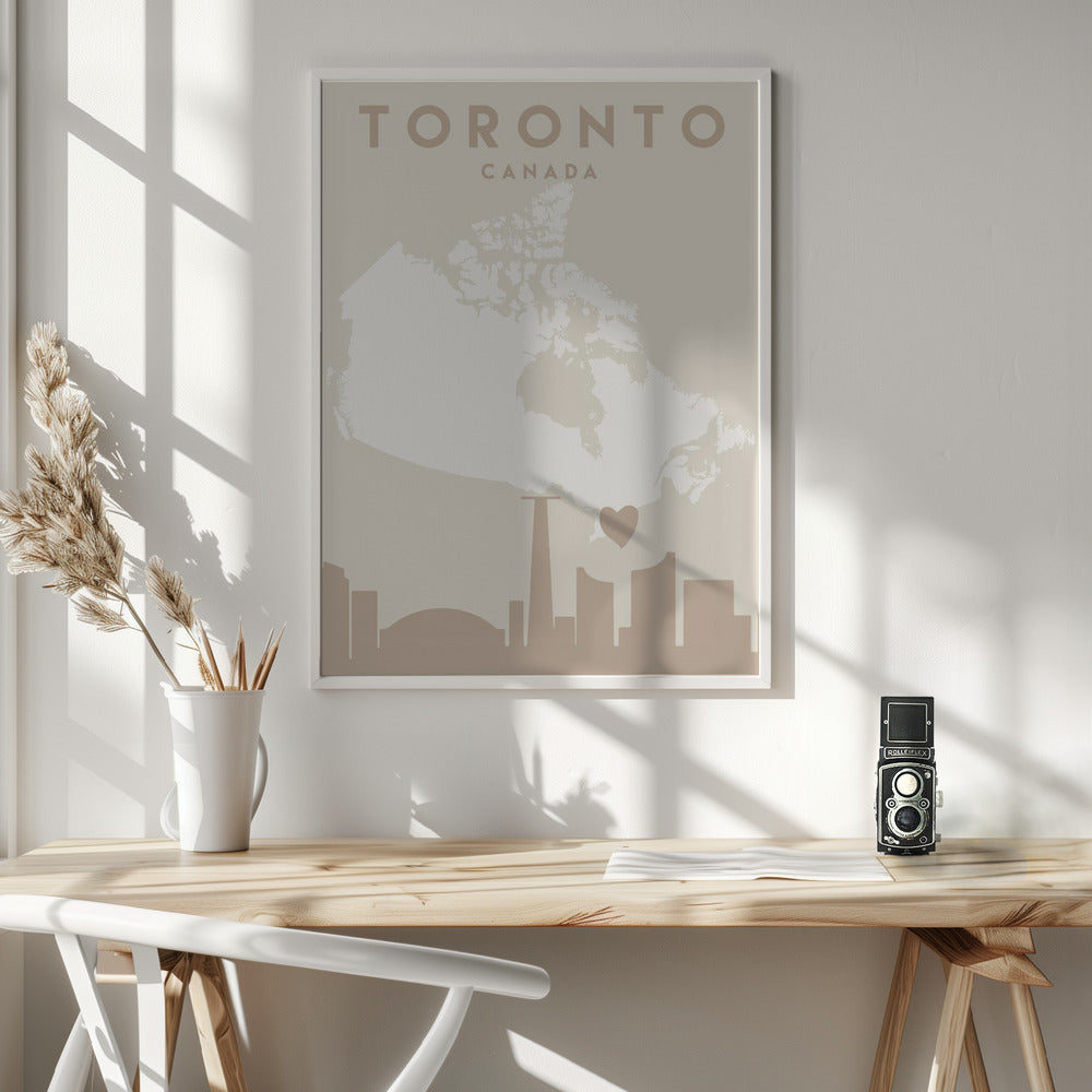 City Heart Maps 89-Wall Art In White Floating Frame-36X48inches
