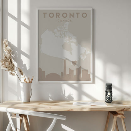 City Heart Maps 89-Wall Art In White Floating Frame-36X48inches