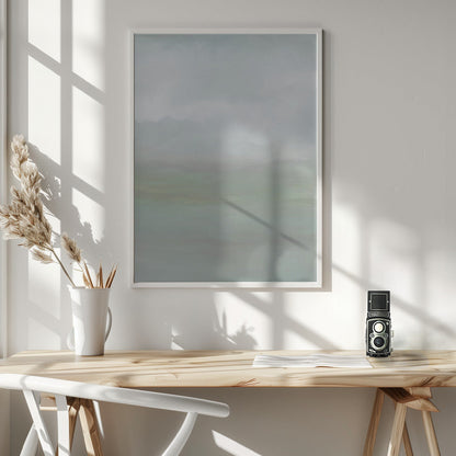 Artwork- Rough Seas Oil Panel  11-24X36inches-In White Floating Frame