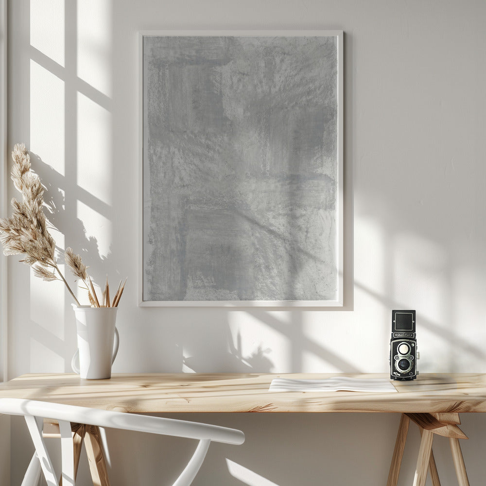 Artwork- Monotone Textures 7-24X36inches-In White Floating Frame
