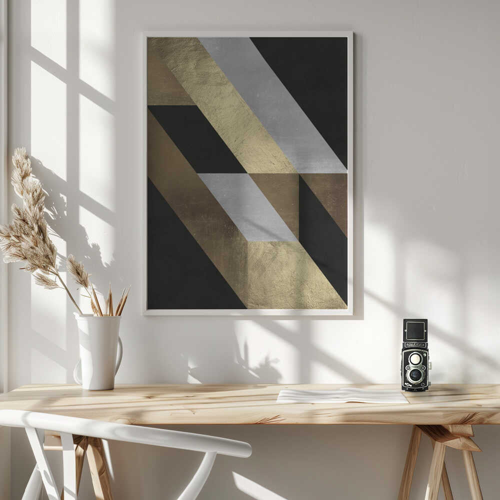 Wall art Geometric Gold Flow