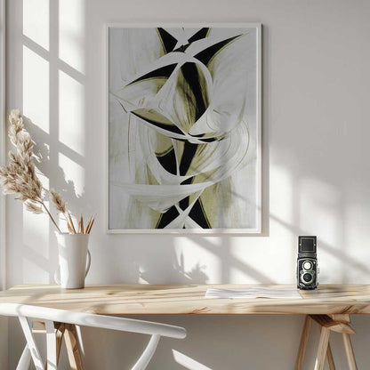 Wall art  Intertwined Shapes And Monochromatic Tones