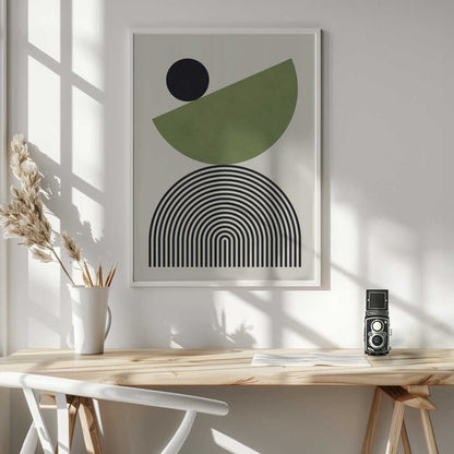 Wall art Geometric Shapes with a Black Circle