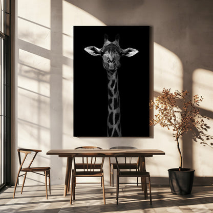  Giraffe Portrait Wall Artwork In White Floating Frame