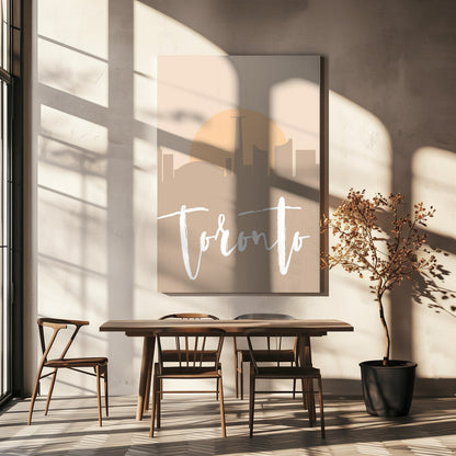 Wall art Skyline Earth Tone 2 93-36X48inches-In Black Floating Frame