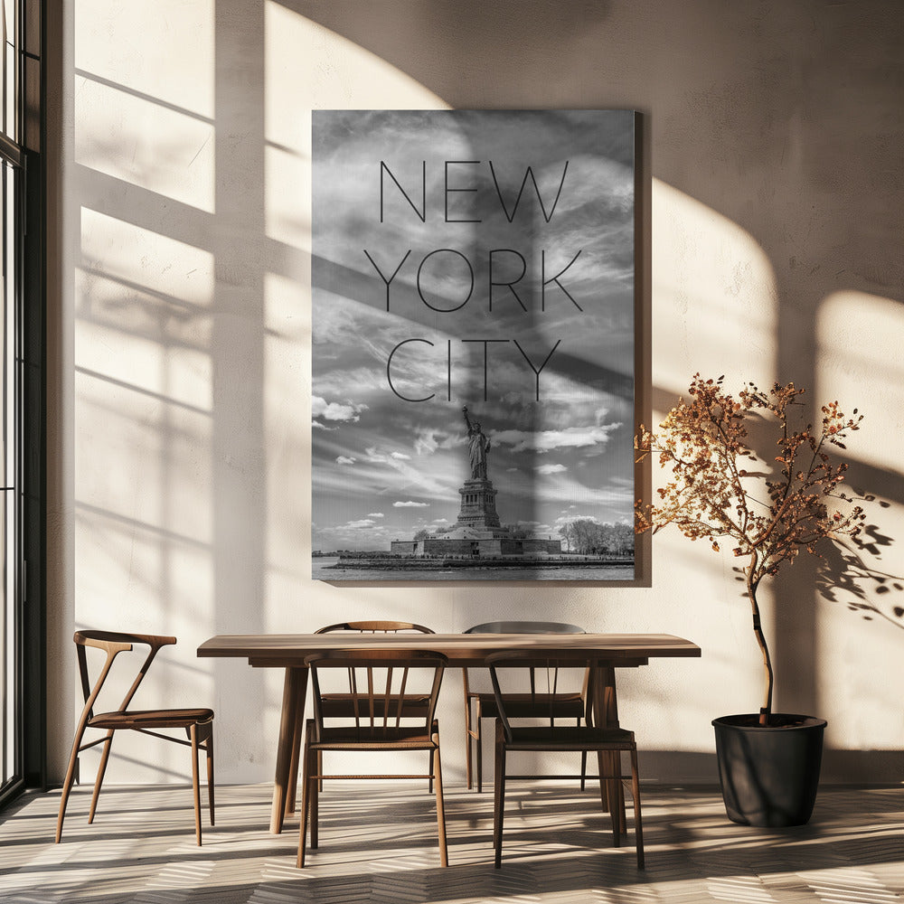 Wall art NYC Statue of Liberty | Text &amp; Skyline