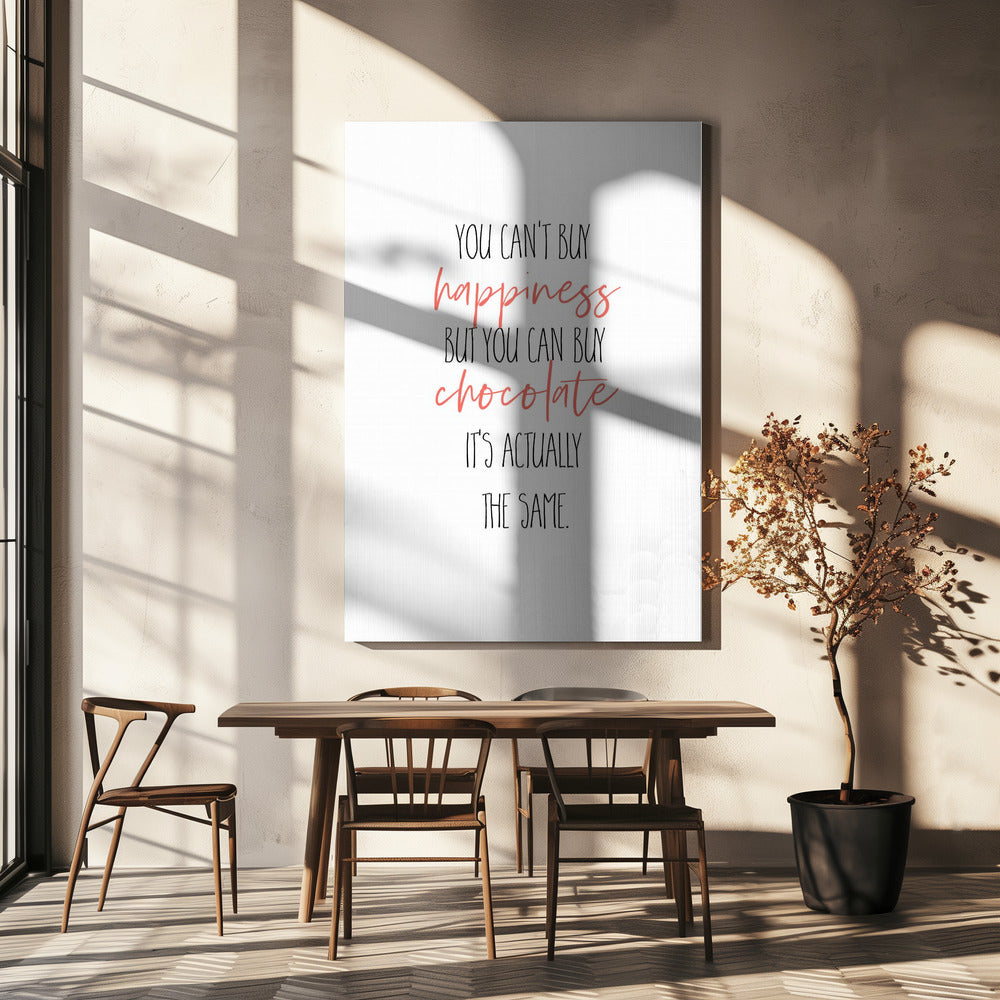 canvas prints YOU CAN’T BUY HAPPINESS – BUT CHOCOLATE36X48inches- Black Frame
