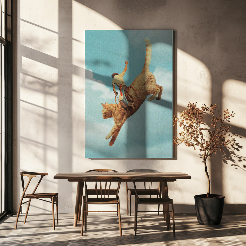  Meehaw   Rodio Cat Wall Artwork In White Floating Frame