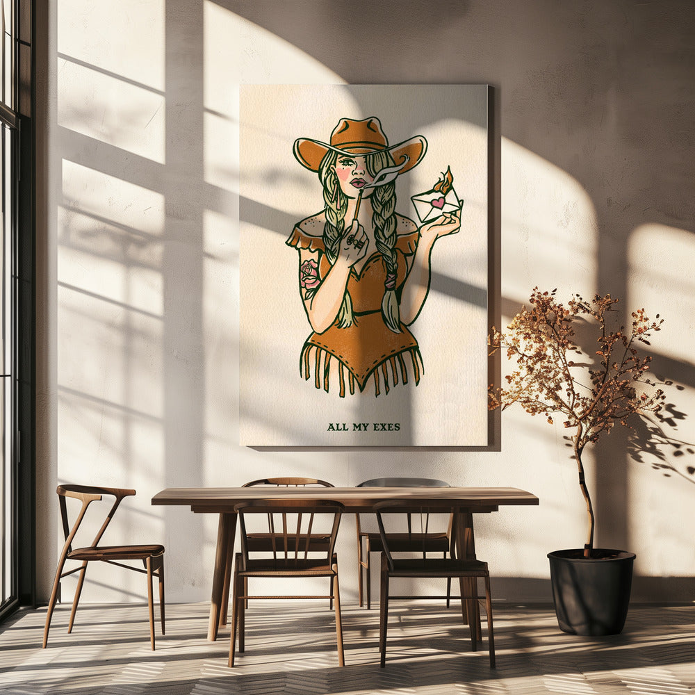  All My Exes 2 Wall Artwork In White Floating Frame