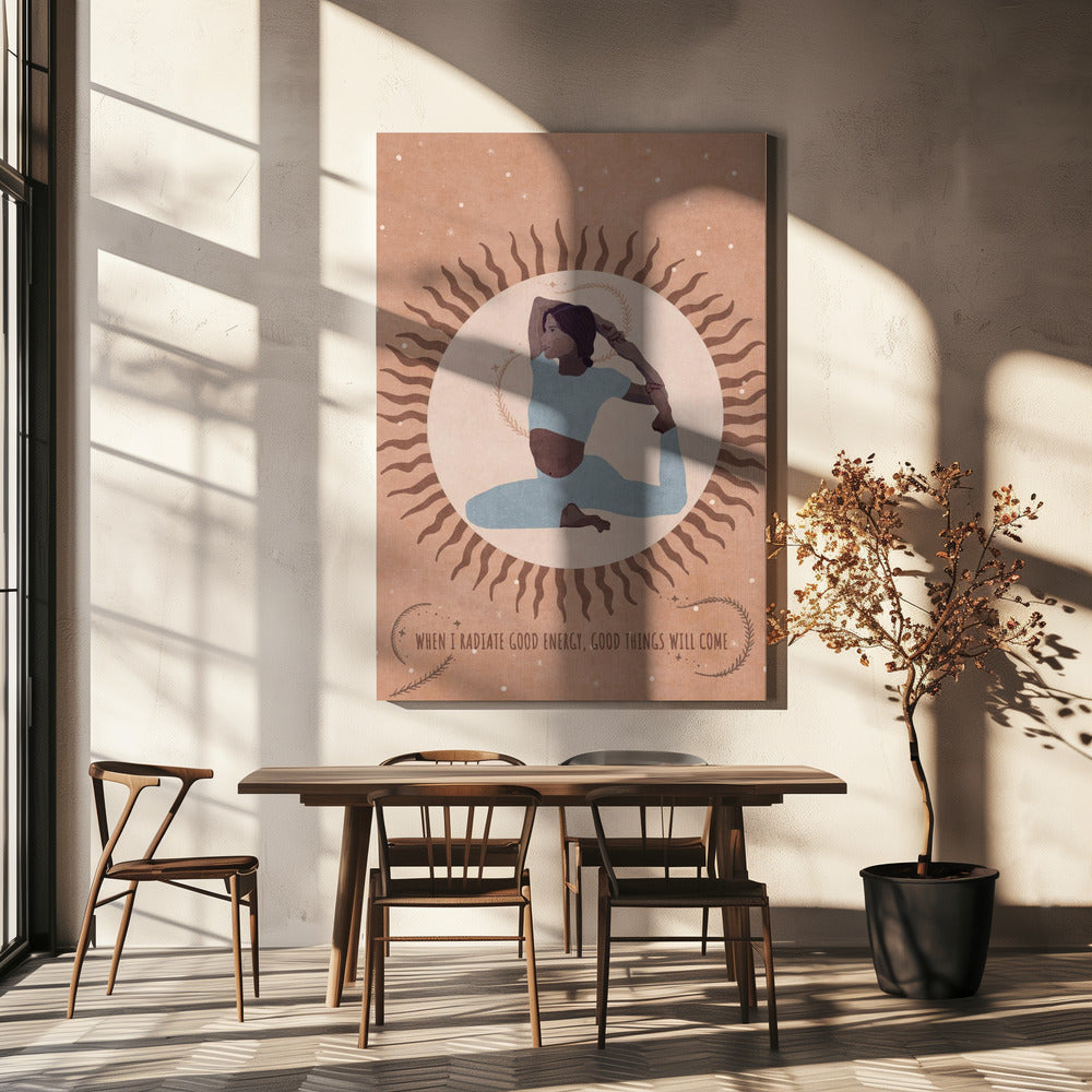 canvas prints Spiritual Feminine Energy, Sun, Moon.36X48inches- Black Frame