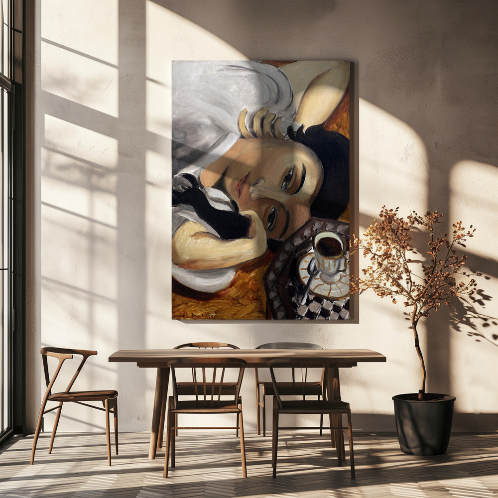 Artwork  Lorette Con Una Tazza Di Caffe 1916 -inches