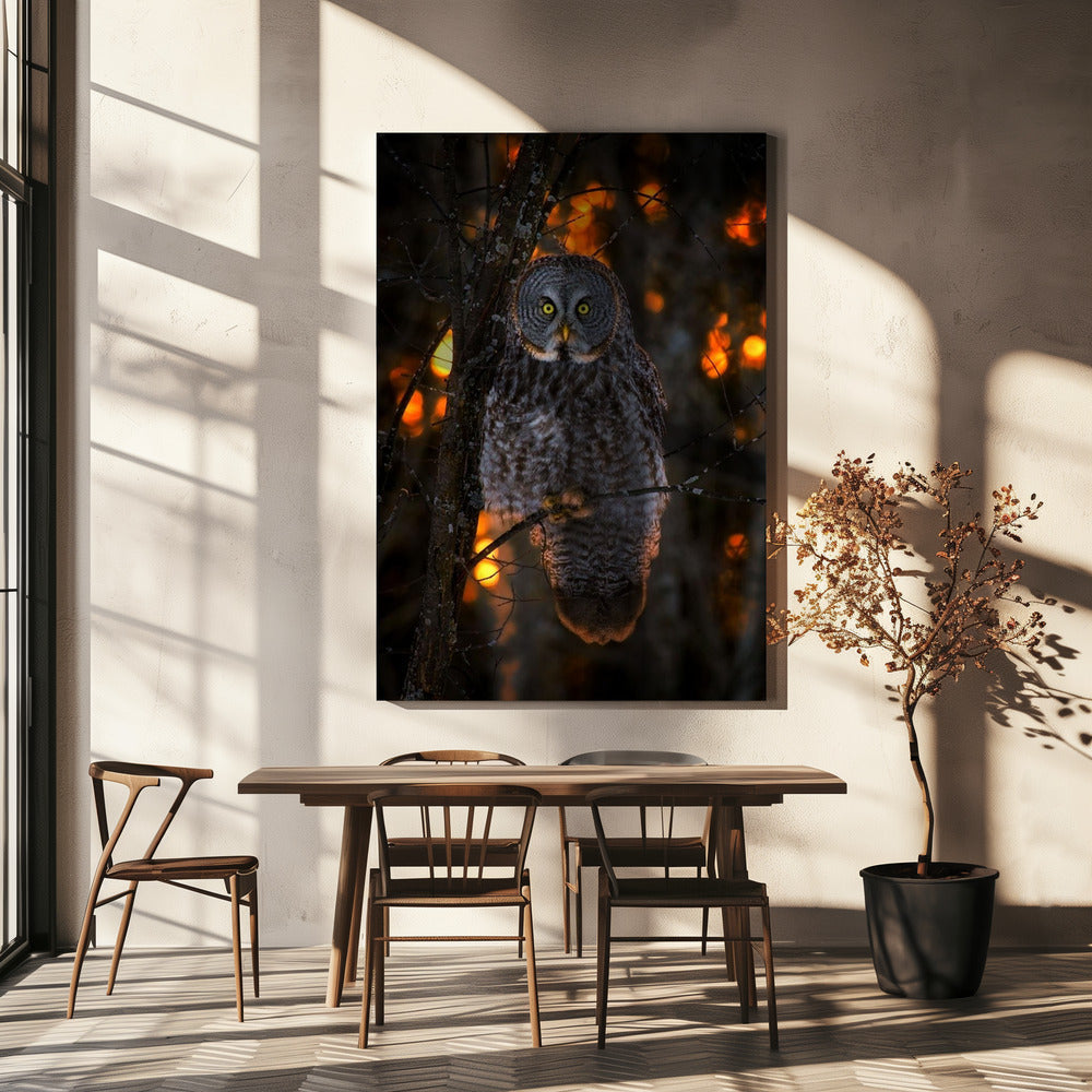 Wall art Solemn Sunset-36X48inches-In Black Floating Frame