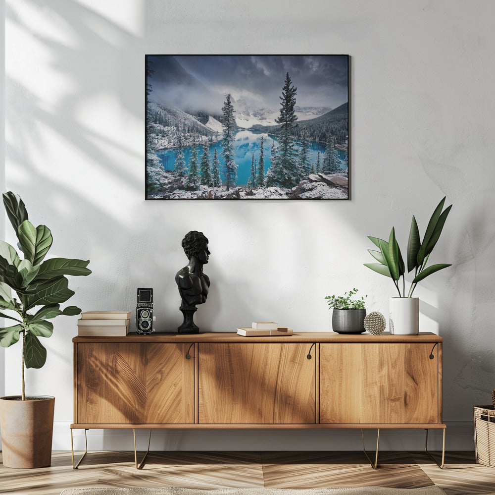 Artwork Morning blues48X36inches- White Frame
