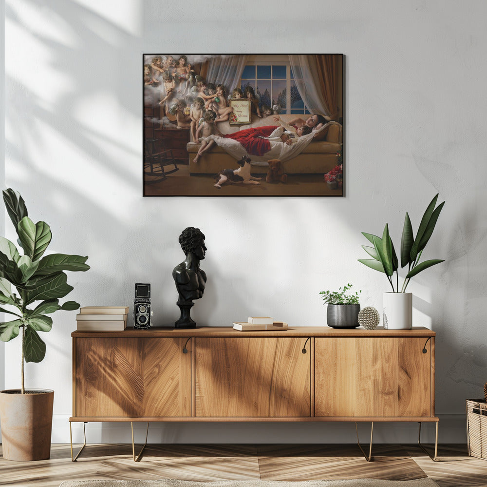 Artwork Mummy look!!!48X36inches- White Frame