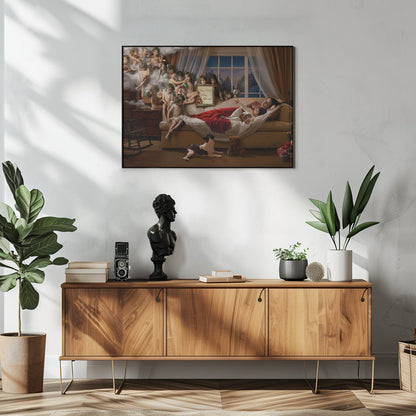 Artwork Mummy look!!!48X36inches- White Frame