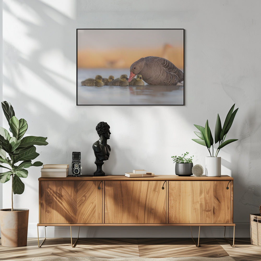Artwork happy family48X36inches- White Frame