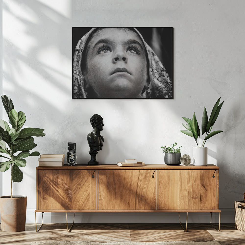 Artwork- Girl with Sardinian traditional veil-48X36inches-Gallery Wrapped (Ready to Hang)