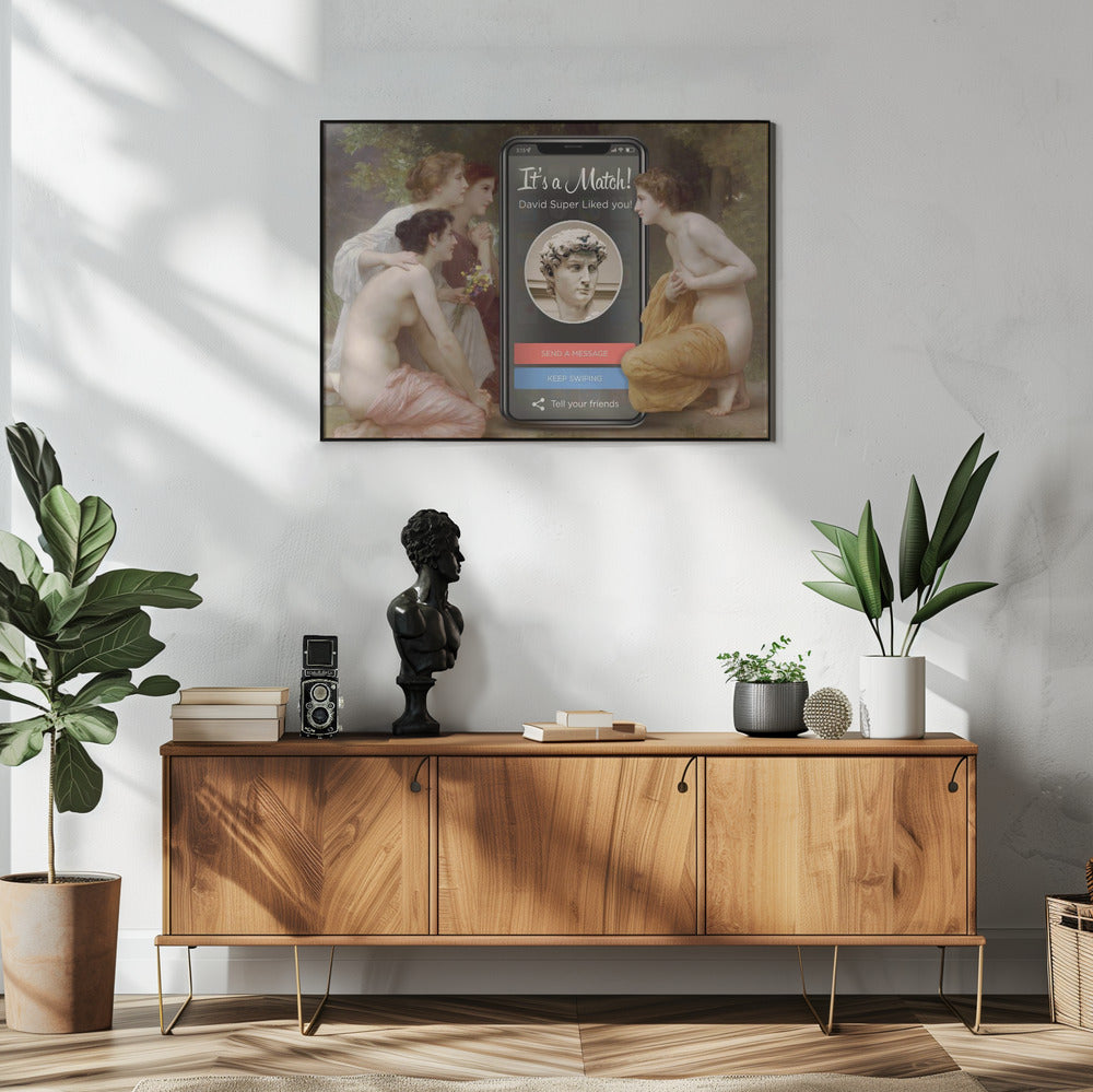 canvas prints David Match48X36inches- White Frame