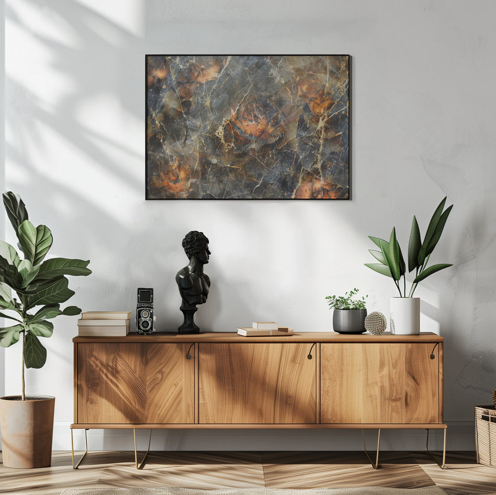 Artwork Floral Vintage Art Illustration 2248X36inches- White Frame