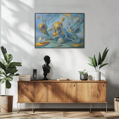Artwork Liquid Dreamscape48X36inches- White Frame