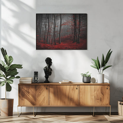 Artwork Bloody River48X36inches- White Frame