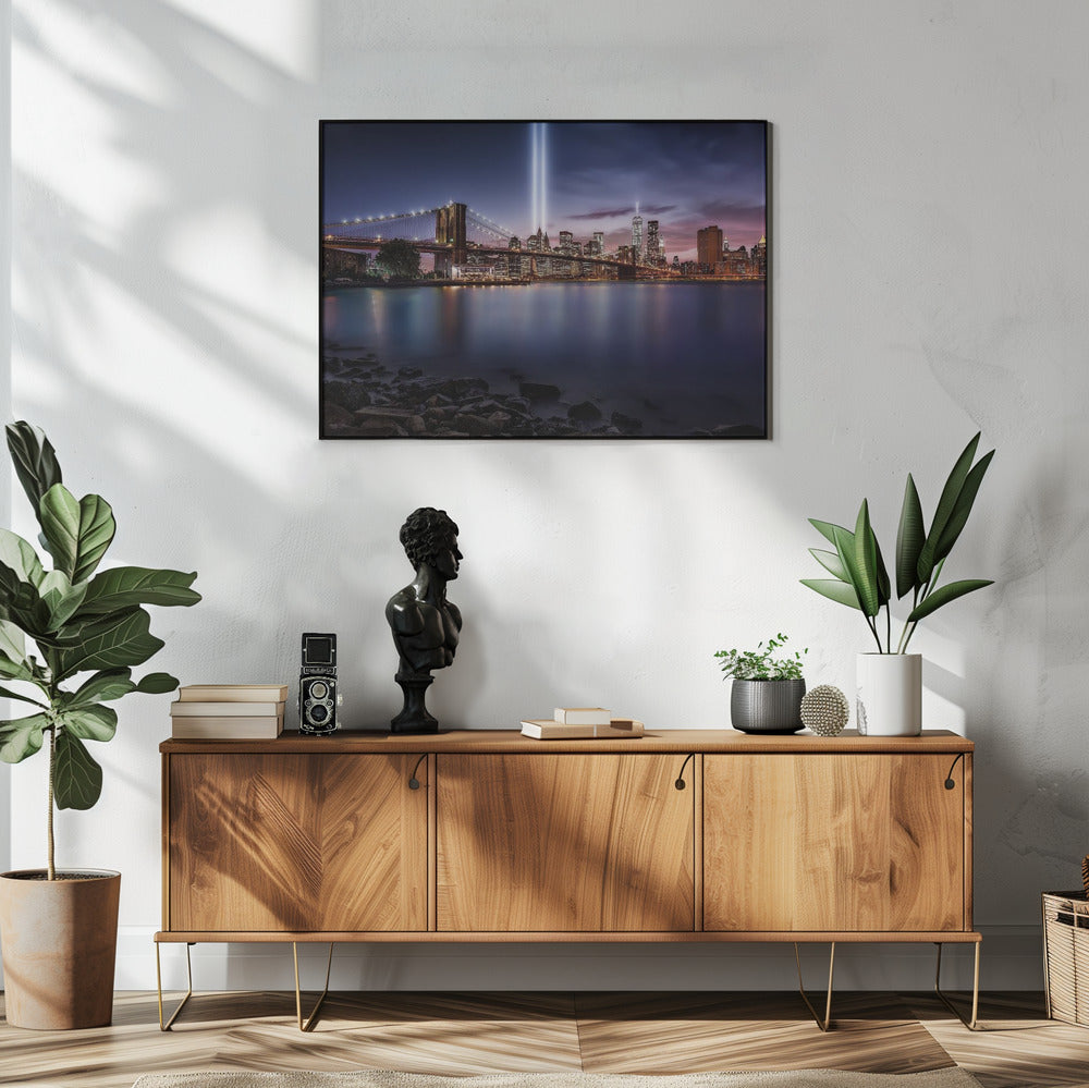 Artwork Unforgettable 9-11. New York48X36inches- White Frame