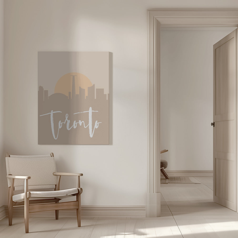 Wall art Skyline Earth Tone 2 97-16X20inches-In White Floating Frame