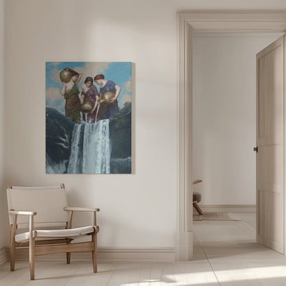 canvas prints Magic Waterfall16X20inches- White Frame