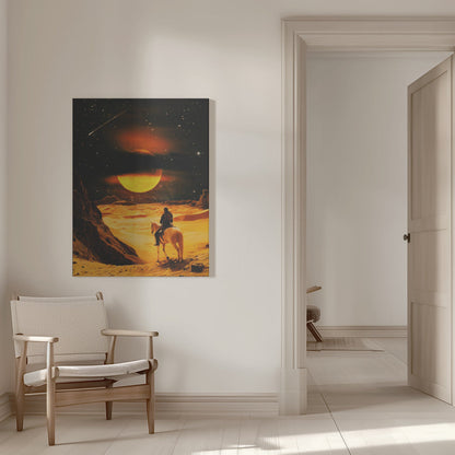 Artwork Western Space Adventure16X20inches- White Frame