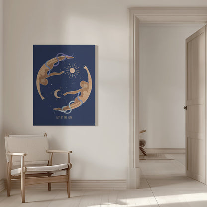 canvas prints Spiritual Feminine Energy, Sun, Moon, Snake, Venus..16X20inches- White Frame