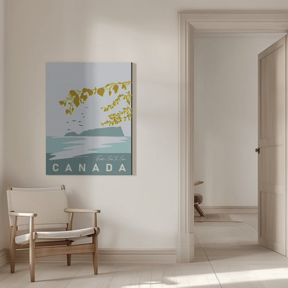 Wall art mellow anticipation Canadian Lakeland-16X20inches-In White Floating Frame