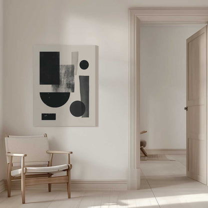 Wall art Black geometry collage