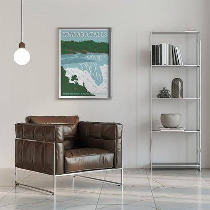 Wall art Niagara FallsTravel Print-16X20inches-In Black Floating Frame