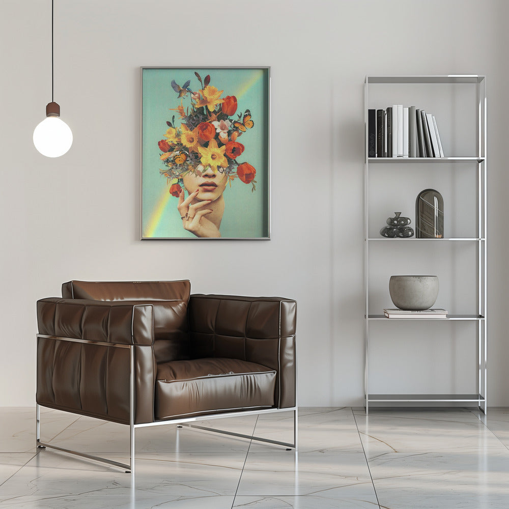 Wall art Baby's in bloom - Rainbow, flowers, birds &amp; butterflies