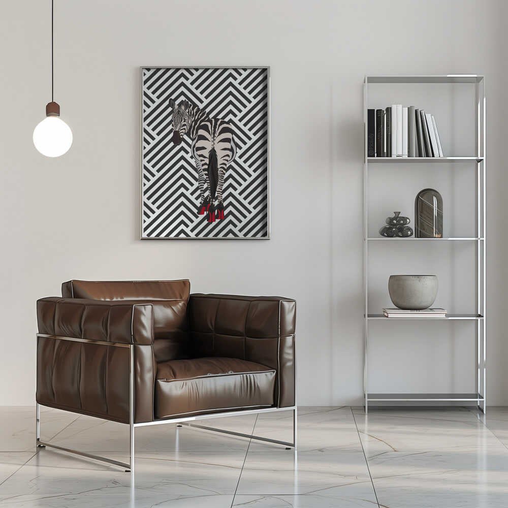 Wall art Zebra heels retro