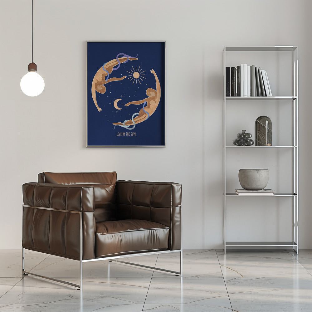 canvas prints Spiritual Feminine Energy, Sun, Moon, Snake, Venus..16X20inches- Black Frame