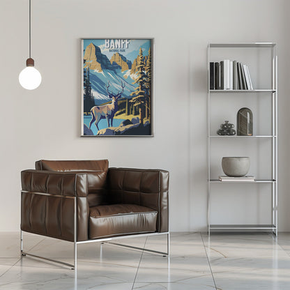 Wall art Banff National Park-16X20inches-In Black Floating Frame